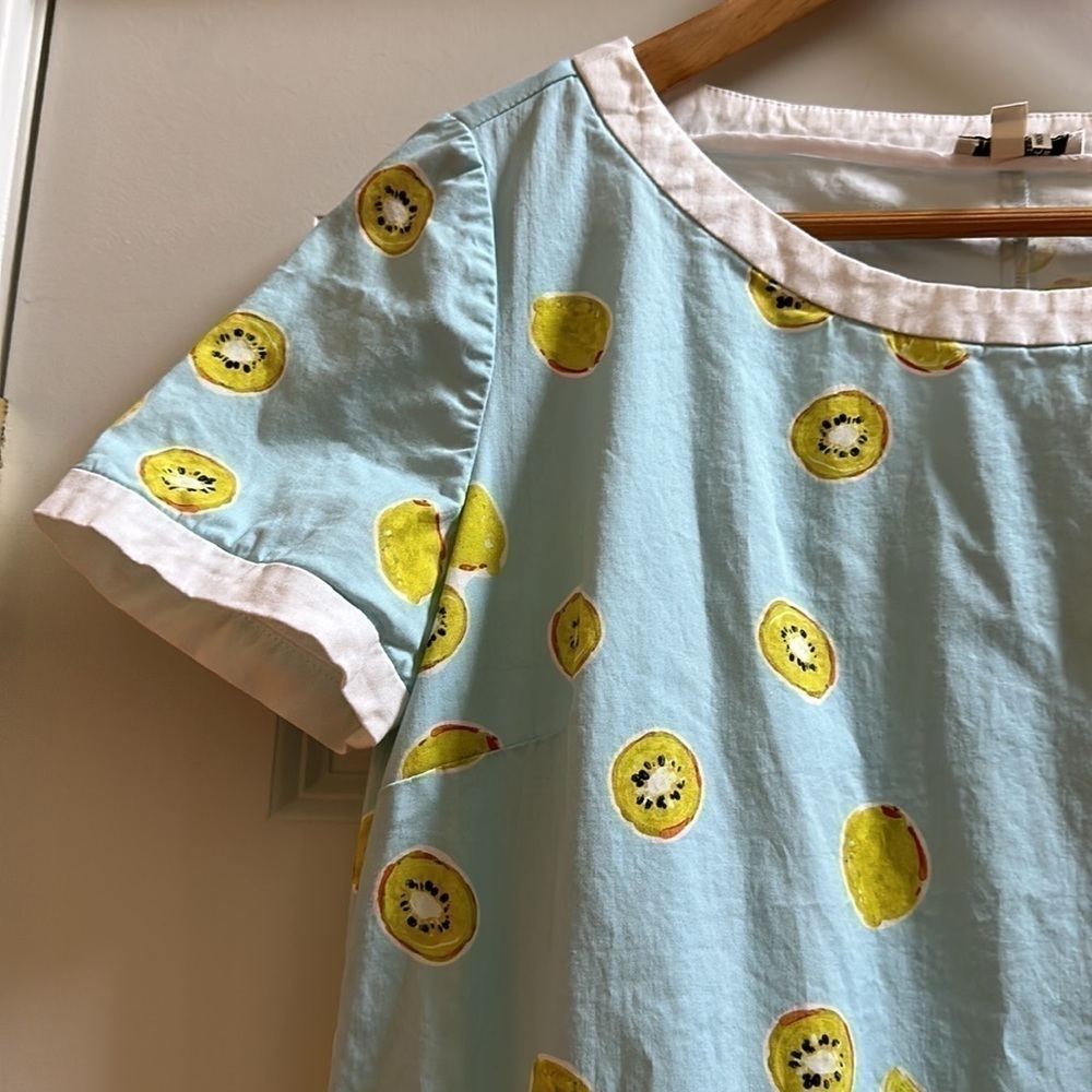 Tyler Boe Emily Cotton Kiwi Printed Dress 4 - Picture 3 of 7